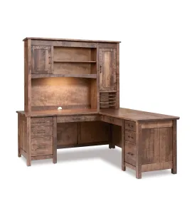 Houston 8 Drawer L Desk with Hutch