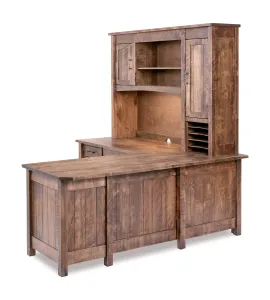 Houston 8 Drawer L Desk with Hutch