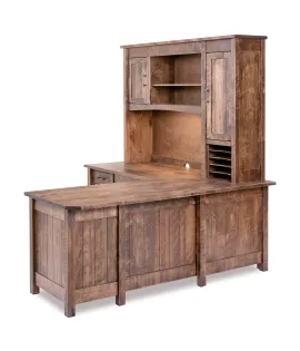 Houston 8 Drawer L Desk with Hutch
