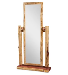Fireside Rustic Half Log Floor Mirror