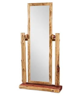 Fireside Rustic Half Log Floor Mirror