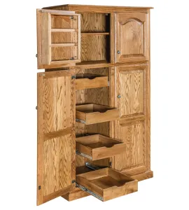 Spicy Lux Traditional Pantry Cabinet with Rollout Drawer