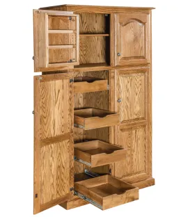 Spicy Lux Traditional Pantry Cabinet with Rollout Drawer