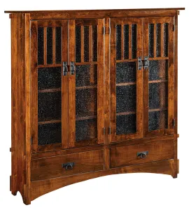 60" Mission Display Bookcase with 4 Door and 2 Drawer (KDMDB12D)