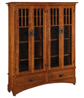 72&quot; Mission Display Bookcase with 4 Door and Drawer (KDMDB16D)