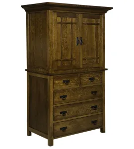 Kingston Prairie 5 Drawer 2 Door Armoire