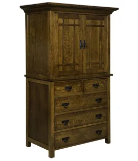 Kingston Prairie 5 Drawer 2 Door Armoire