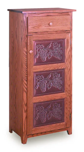 Classic 22" Pie Safe with Drawer & Metal Inserts Door