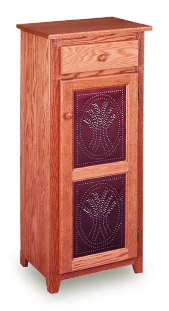 Classic 18" Pie Safe with  Drawer & Metal Inserts Door