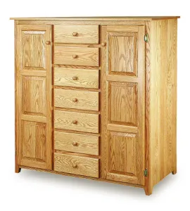 Classic 50" Pie Safe with 7 Drawer &amp; Raised Panel Door