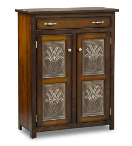 Mission 35" Pie Safe with  Drawer &amp; Metal Inserts Door