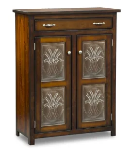 Mission 35&quot; Pie Safe with  Drawer &amp; Metal Inserts Door