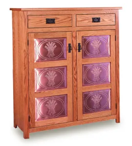 Mission 43" Pie Safe with  Drawer &amp; Metal Inserts Door