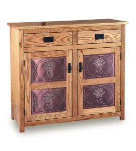 Mission 38"h Pie Safe with  Drawer &amp; Metal Inserts Door