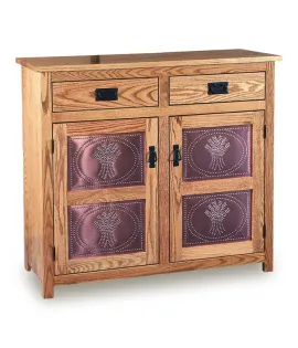 Mission 38&quot;h Pie Safe with  Drawer &amp; Metal Inserts Door