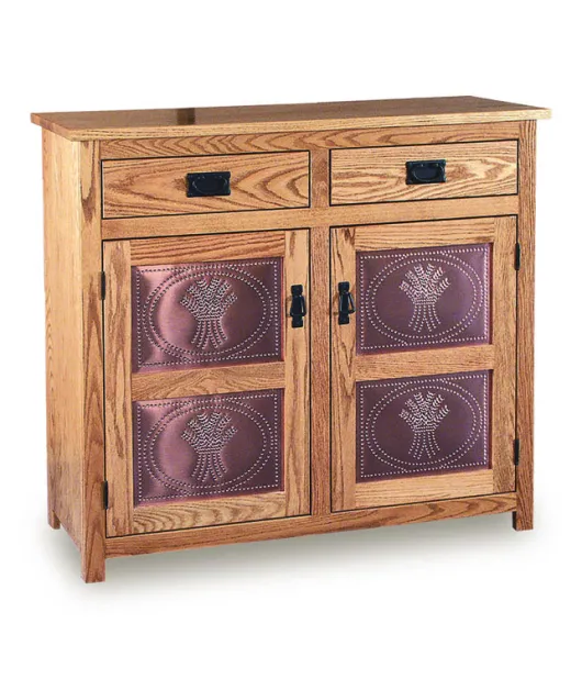 Mission 38"h Pie Safe with  Drawer & Metal Inserts Door