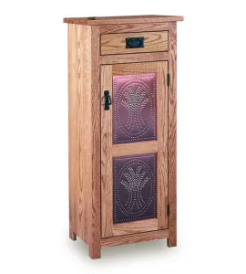 Mission 19" Pie Safe with  Drawer &amp; Metal Inserts Door