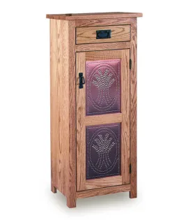 Mission 19&quot; Pie Safe with  Drawer &amp; Metal Inserts Door