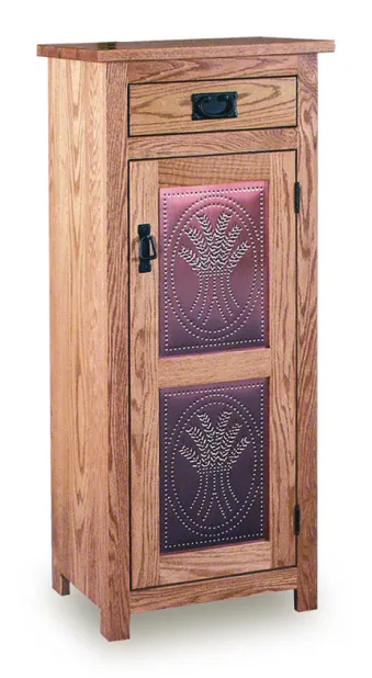 Mission 19" Pie Safe with  Drawer & Metal Inserts Door