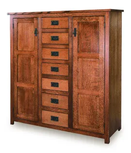 Mission 50&quot; Pie Safe with 7 Drawer &amp; Raised Panel Door