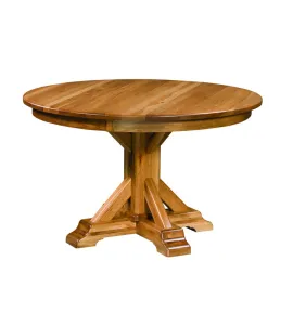 Rocky Point Round Single Pedestal Dining Table with Leaves
