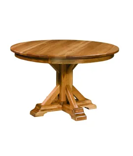 Rocky Point Round Single Pedestal Dining Table with Leaves