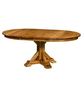 Rocky Point Round Single Pedestal Dining Table with Leaves