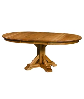 Rocky Point Round Single Pedestal Dining Table with Leaves