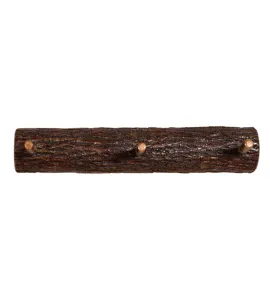 24" Split Log Coat Hanger with 3 Hooks in Rustic Hickory
