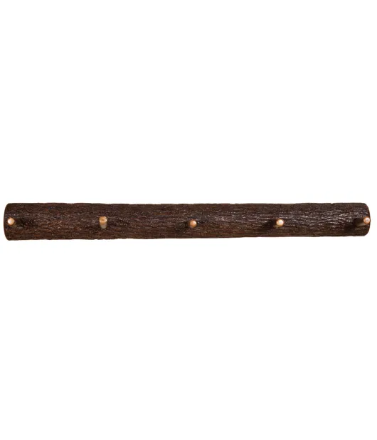 48" Split Log Coat Hanger with 5 Hooks in Multiple Woods