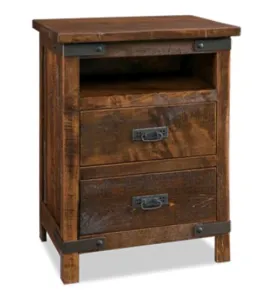 Ironwood 2 Drawer Night Stand with Opening