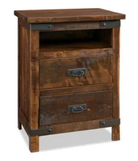 Ironwood 2 Drawer Night Stand with Opening