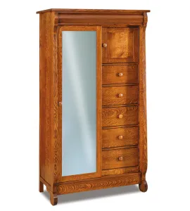 Old Classic Sleigh Chifferobe with Sliding Door