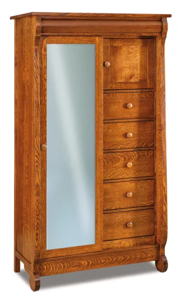 Old Classic Sleigh Chifferobe with Sliding Door