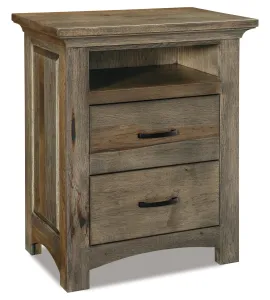 Abby 2 Drawer Nightstand with opening