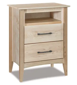 Atlantic 2 Drawer Nightstand with opening