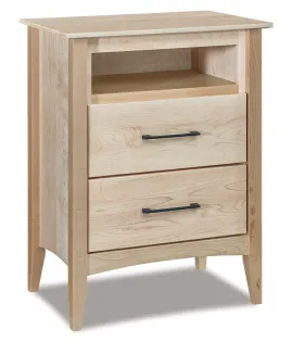 Atlantic 2 Drawer Nightstand with opening