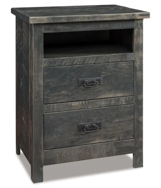 Dumont 2 Drawer Night Stand with Opening