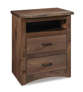 Live Wood  2 Drawer Night Stand with Opening