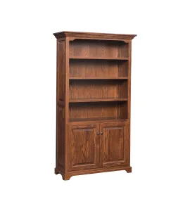 MH Kingston 36" Raised Panel Bookcase with Bottom Doors