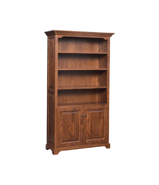 MH Kingston 36" Raised Panel Bookcase with Bottom Doors