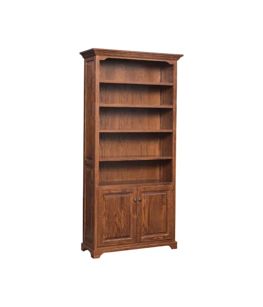 MH Kingston 36" Raised Panel Bookcase with Bottom Doors