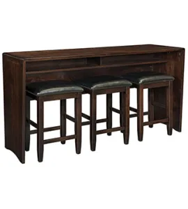 Nova Counter Height Sofa Table with Bar Stools