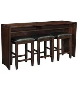 Nova Counter Height Sofa Table with Bar Stools
