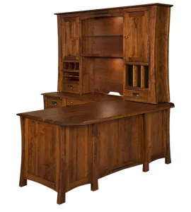 Arts &amp; Crafts L Shaped Desk with Hutch