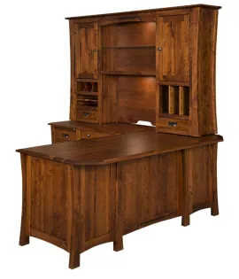 Arts &amp; Crafts L Shaped Desk with Hutch