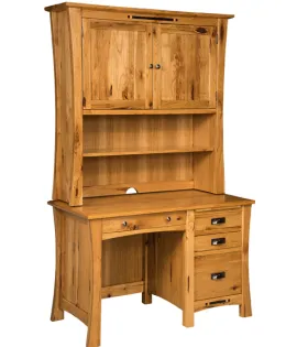 Arts &amp; Crafts Pedestal Desk with Hutch