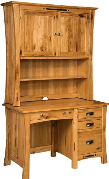 Arts & Crafts Pedestal Desk with Hutch