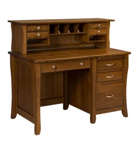 Berkley Single Pedestal Office Desk with Hutch