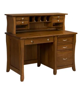 Berkley Single Pedestal Office Desk with Hutch